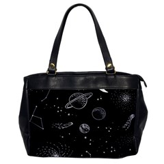 Black Space Drawing Art Planet Drawing Stars Black Space Galaxy Outer Space Oversize Office Handbag by Perong