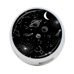 Black Space Drawing Art Planet Drawing Stars Black Space Galaxy Outer Space 4-port Usb Hub (two Sides) by Perong