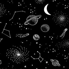 Black Space Drawing Art Planet Drawing Stars Black Space Galaxy Outer Space Play Mat (rectangle) by Perong