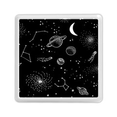 Black Space Drawing Art Planet Drawing Stars Black Space Galaxy Outer Space Memory Card Reader (square) by Perong