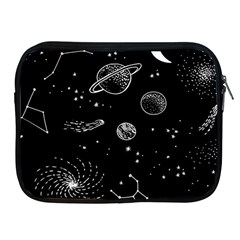 Black Space Drawing Art Planet Drawing Stars Black Space Galaxy Outer Space Apple Ipad 2/3/4 Zipper Cases by Perong