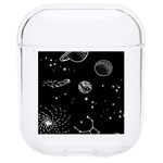 Black Space Drawing Art Planet Drawing Stars Black Space Galaxy Outer Space Hard PC AirPods 1/2 Case Front