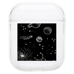 Black Space Drawing Art Planet Drawing Stars Black Space Galaxy Outer Space Soft Tpu Airpods 1/2 Case