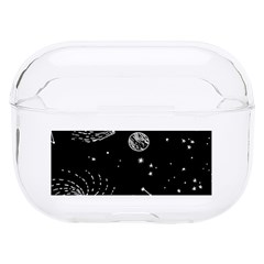 Black Space Drawing Art Planet Drawing Stars Black Space Galaxy Outer Space Hard Pc Airpods Pro Case by Perong