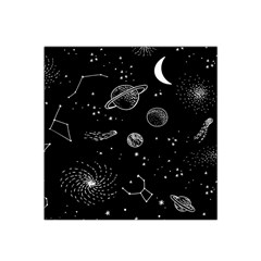 Black Space Drawing Art Planet Drawing Stars Black Space Galaxy Outer Space Satin Bandana Scarf 22  X 22  by Perong