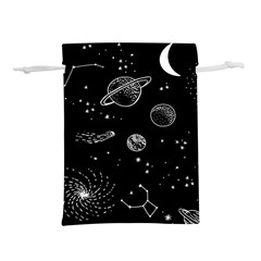 Black Space Drawing Art Planet Drawing Stars Black Space Galaxy Outer Space Lightweight Drawstring Pouch (m) by Perong