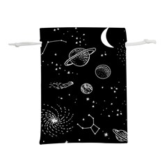 Black Space Drawing Art Planet Drawing Stars Black Space Galaxy Outer Space Lightweight Drawstring Pouch (l) by Perong