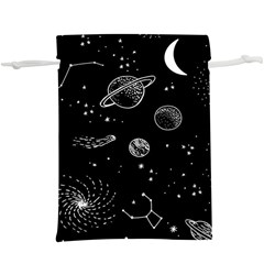 Black Space Drawing Art Planet Drawing Stars Black Space Galaxy Outer Space Lightweight Drawstring Pouch (xl) by Perong