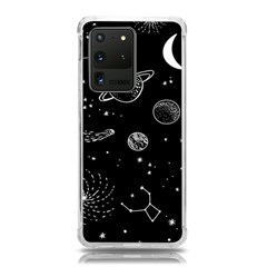 Black Space Drawing Art Planet Drawing Stars Black Space Galaxy Outer Space Samsung Galaxy S20 Ultra 6 9 Inch Tpu Uv Case by Perong