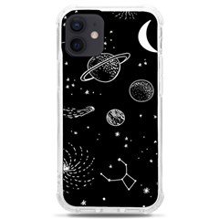 Black Space Drawing Art Planet Drawing Stars Black Space Galaxy Outer Space Iphone 12 Mini Tpu Uv Print Case	 by Perong