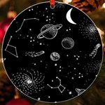 Black Space Drawing Art Planet Drawing Stars Black Space Galaxy Outer Space UV Print Acrylic Ornament Round Front