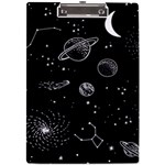 Black Space Drawing Art Planet Drawing Stars Black Space Galaxy Outer Space A4 Acrylic Clipboard Front