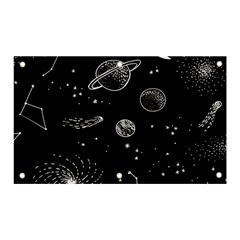 Black Space Drawing Art Planet Drawing Stars Black Space Galaxy Outer Space Banner And Sign 5  X 3  by Perong