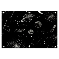 Black Space Drawing Art Planet Drawing Stars Black Space Galaxy Outer Space Banner And Sign 6  X 4  by Perong