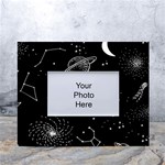 Black Space Drawing Art Planet Drawing Stars Black Space Galaxy Outer Space White Tabletop Photo Frame 4 x6  Front