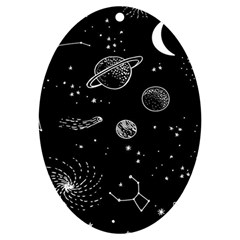 Black Space Drawing Art Planet Drawing Stars Black Space Galaxy Outer Space Uv Print Acrylic Ornament Oval by Perong