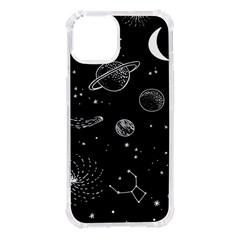 Black Space Drawing Art Planet Drawing Stars Black Space Galaxy Outer Space Iphone 14 Tpu Uv Print Case by Perong