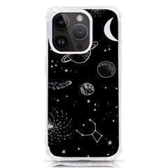 Black Space Drawing Art Planet Drawing Stars Black Space Galaxy Outer Space Iphone 14 Pro Tpu Uv Print Case by Perong