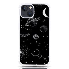 Black Space Drawing Art Planet Drawing Stars Black Space Galaxy Outer Space Iphone 13 Tpu Uv Print Case by Perong