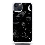 Black Space Drawing Art Planet Drawing Stars Black Space Galaxy Outer Space iPhone 13 TPU UV Print Case Front