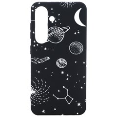 Black Space Drawing Art Planet Drawing Stars Black Space Galaxy Outer Space Samsung Galaxy S24 6 2 Inch Black Tpu Uv Case