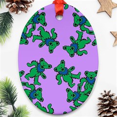 Grateful Dead Bears  Pattern Ornament (oval)