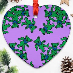 Grateful Dead Bears  Pattern Ornament (heart)