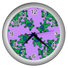 Grateful Dead Bears  Pattern Wall Clock (silver) by Perong