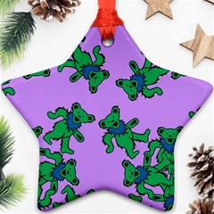 Grateful Dead Bears  Pattern Star Ornament (two Sides)