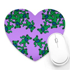 Grateful Dead Bears  Pattern Heart Mousepad by Perong