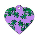 Grateful Dead Bears  Pattern Dog Tag Heart (One Side) Front