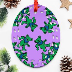 Grateful Dead Bears  Pattern Ornament (oval Filigree)