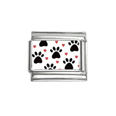 Dog Paw Vector Seamless Pattern With Hearts Italian Charm (9mm) by Perong