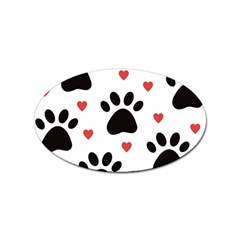 Dog Paw Vector Seamless Pattern With Hearts Sticker (oval) by Perong