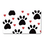 Dog Paw Vector Seamless Pattern With Hearts Magnet (Rectangular) Front