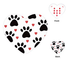 Dog Paw Vector Seamless Pattern With Hearts Playing Cards Single Design (heart)