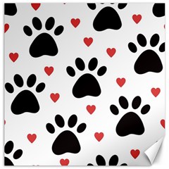 Dog Paw Vector Seamless Pattern With Hearts Canvas 20  X 20  by Perong