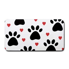 Dog Paw Vector Seamless Pattern With Hearts Medium Bar Mat by Perong