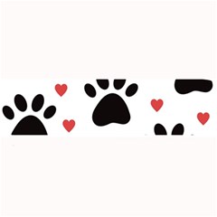 Dog Paw Vector Seamless Pattern With Hearts Large Bar Mat by Perong