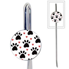 Dog Paw Vector Seamless Pattern With Hearts Book Mark by Perong