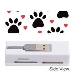 Dog Paw Vector Seamless Pattern With Hearts Memory Card Reader (stick) by Perong