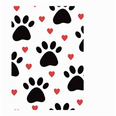 Dog Paw Vector Seamless Pattern With Hearts Small Garden Flag (two Sides) by Perong