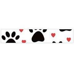 Dog Paw Vector Seamless Pattern With Hearts Large Premium Plush Fleece Scarf 