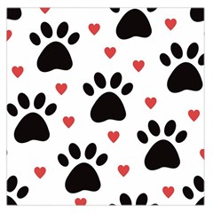 Dog Paw Vector Seamless Pattern With Hearts Square Satin Scarf (36  X 36 ) by Perong