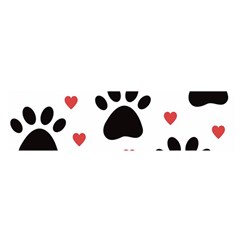 Dog Paw Vector Seamless Pattern With Hearts Oblong Satin Scarf (16  X 60 ) by Perong