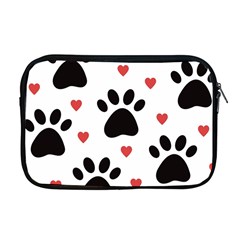 Dog Paw Vector Seamless Pattern With Hearts Apple Macbook Pro 17  Zipper Case by Perong