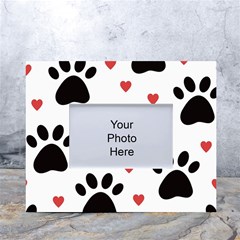 Dog Paw Vector Seamless Pattern With Hearts White Tabletop Photo Frame 4 x6  by Perong