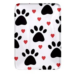 Dog Paw Vector Seamless Pattern With Hearts Rectangular Glass Fridge Magnet (4 Pack) by Perong