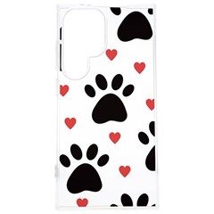 Dog Paw Vector Seamless Pattern With Hearts Samsung Galaxy S24 Plus 6 7 Inch Tpu Uv Case by Perong