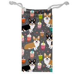 Corgi Boba Tea Bubble Tea Kawaii Food Welsh Corgis Dog Jewelry Bag by Perong